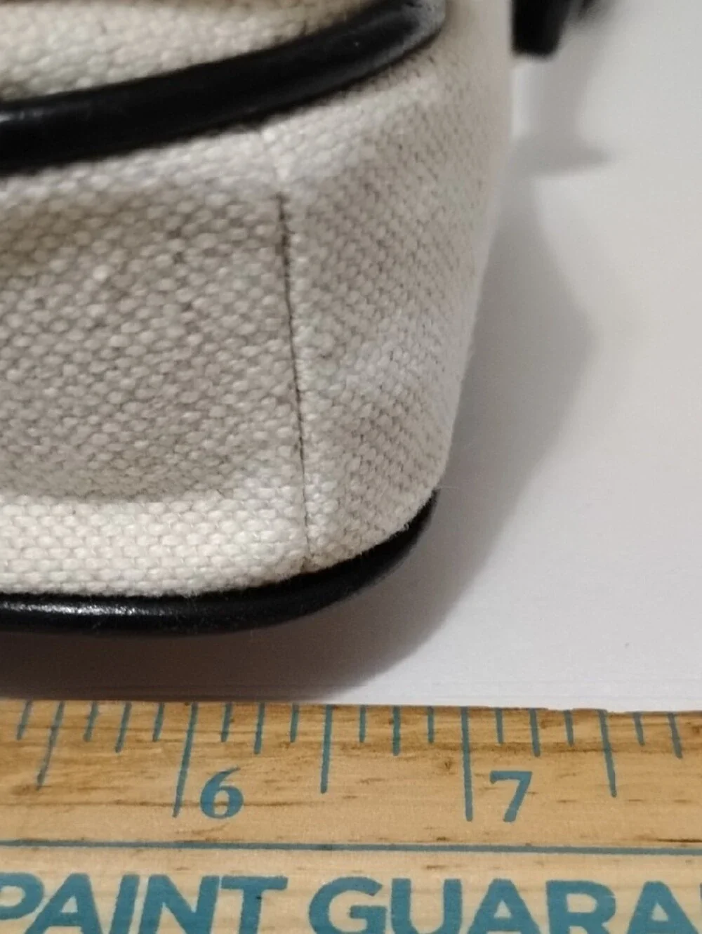 J.Crew Canvas Crossbody Saddle Bag with Black Trim - Classic Neutral Style